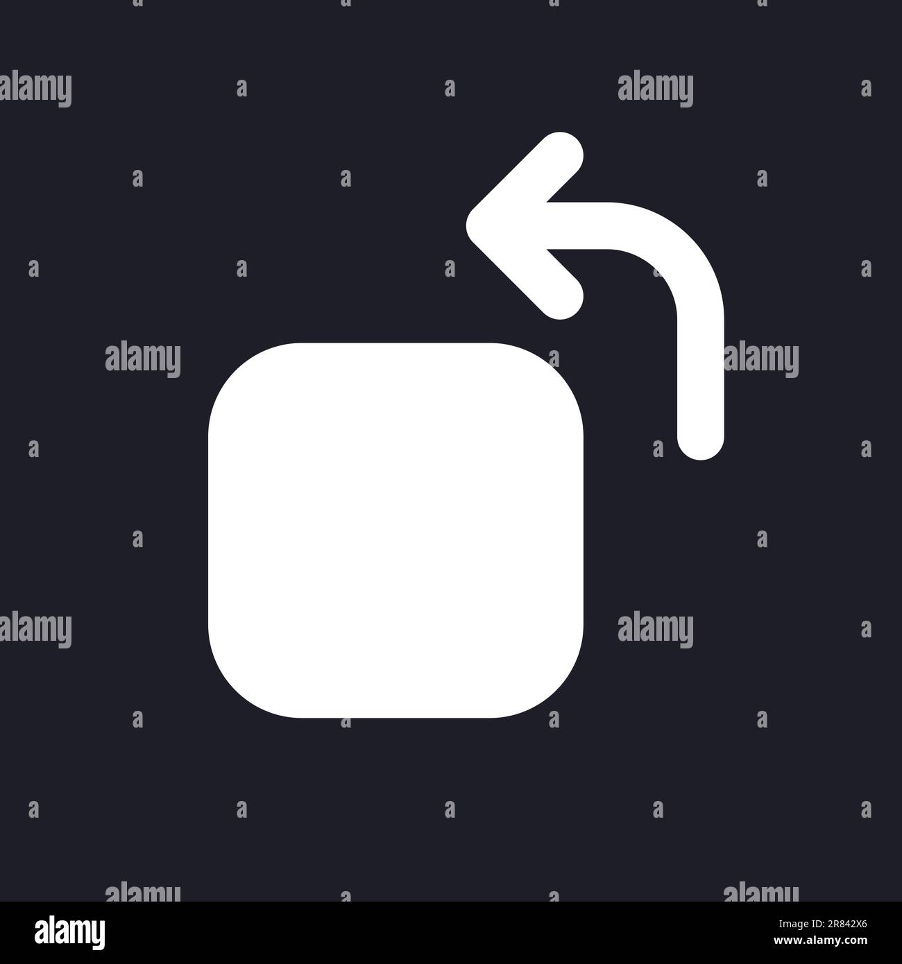 Rotate white pixel perfect solid ui icon Stock Vector