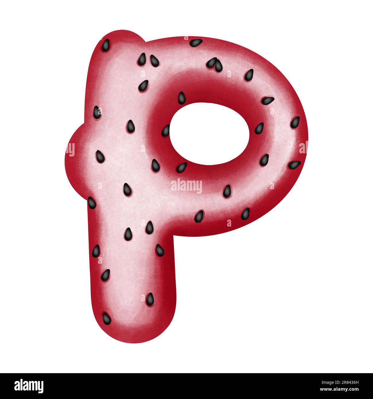 Watermelon alphabet letter P clipart.Summer watermelon alphabet