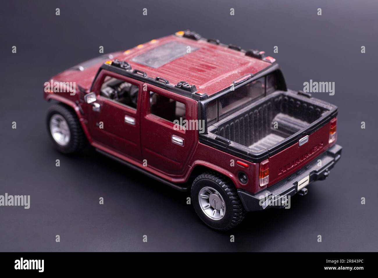 Hummer toy car on black background Stock Photo Alamy