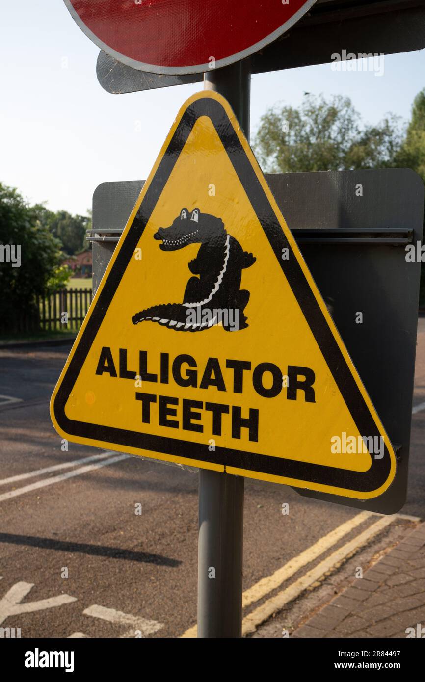 Alligator Teeth sign, StratforduponAvon, UK Stock Photo Alamy