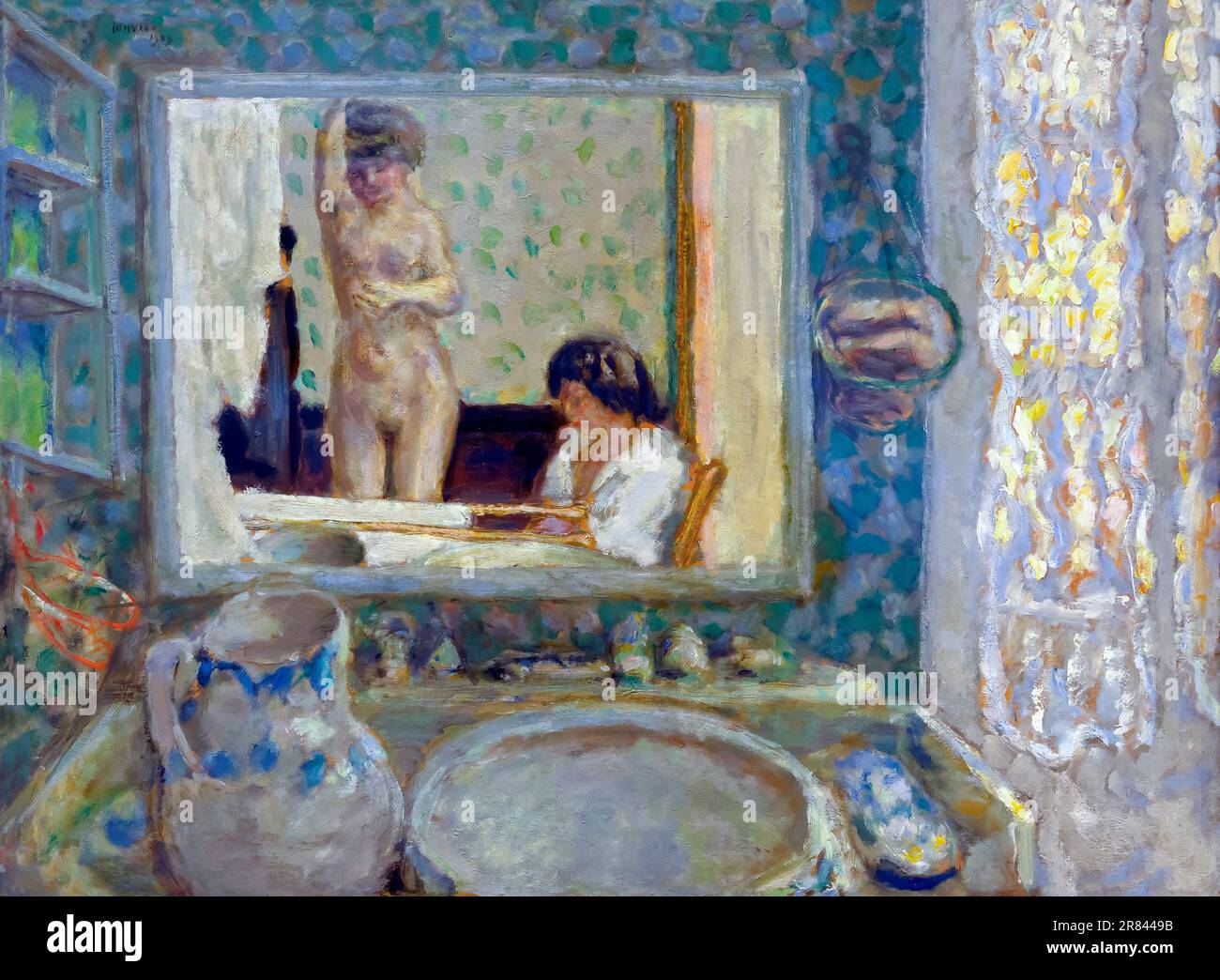 The Mirror in the Green Room, Pierre Bonnard, 1908, Indianapolis Museum of Art, Indianapolis, Indiana, USA, North America Stock Photo