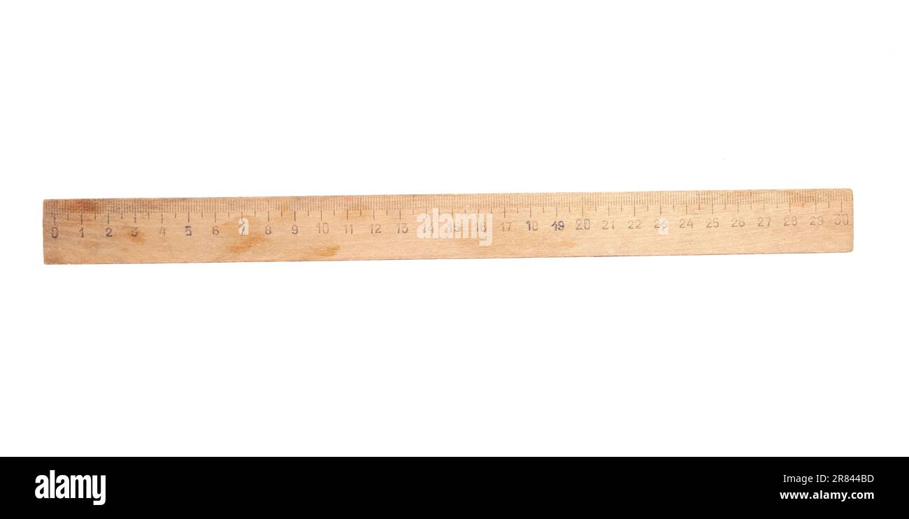 Wooden Ruler isolated on white background Stock Photo - Alamy