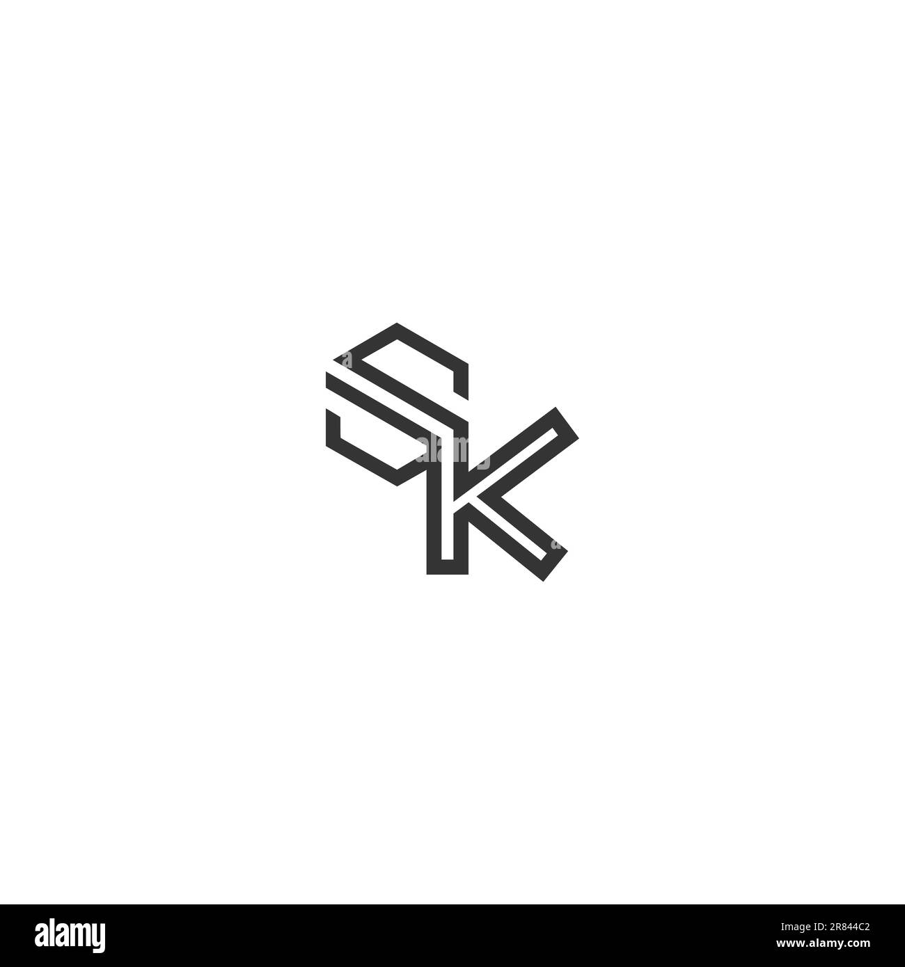 Alphabet letters Initials Monogram logo SK, KS, S and K Stock Vector