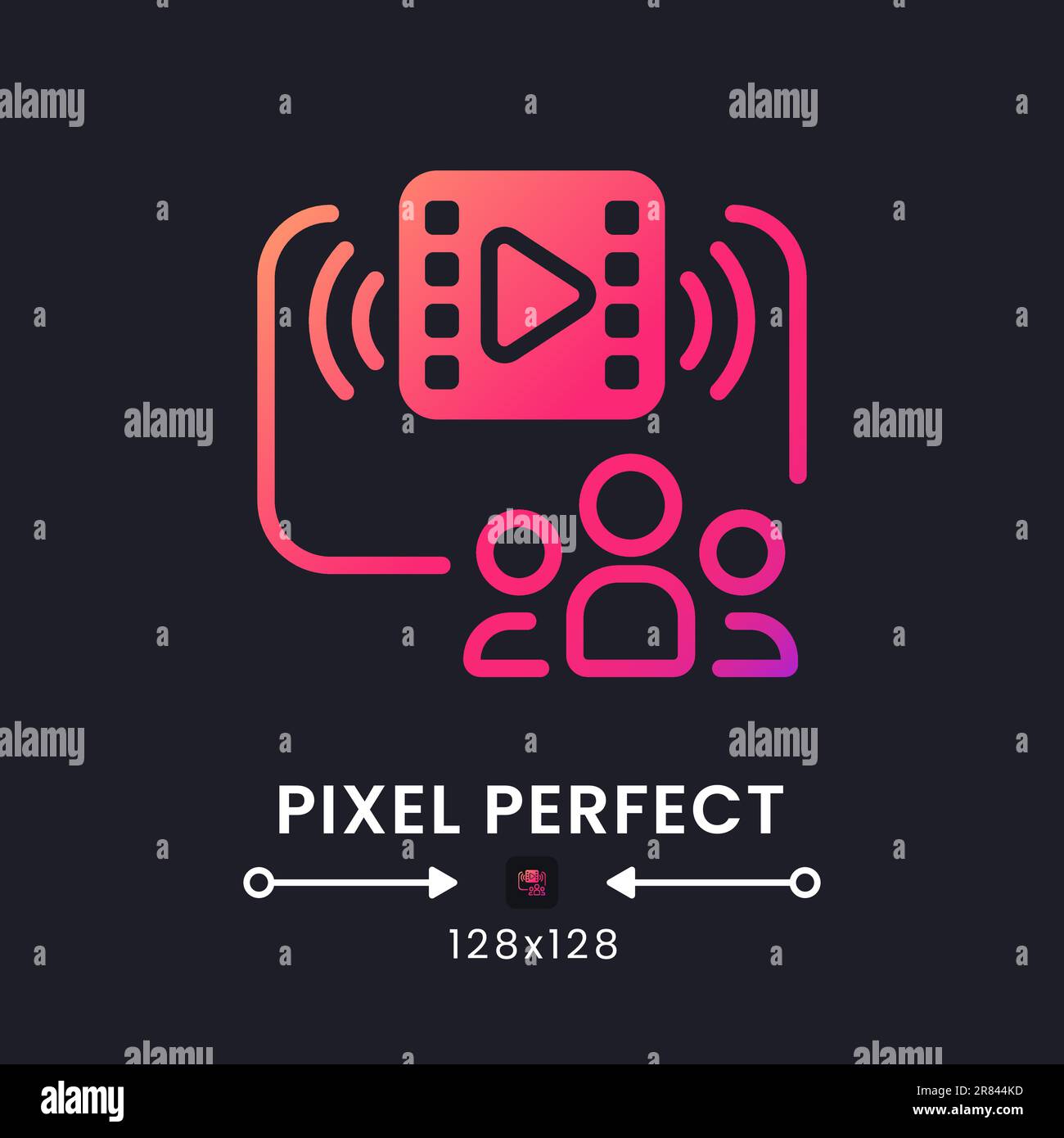 Family-friendly programming pink solid gradient desktop icon on black ...