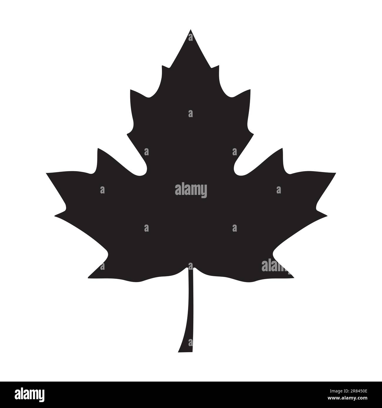 Maple leaf silhouette logo isolated on white background, vector icon ...
