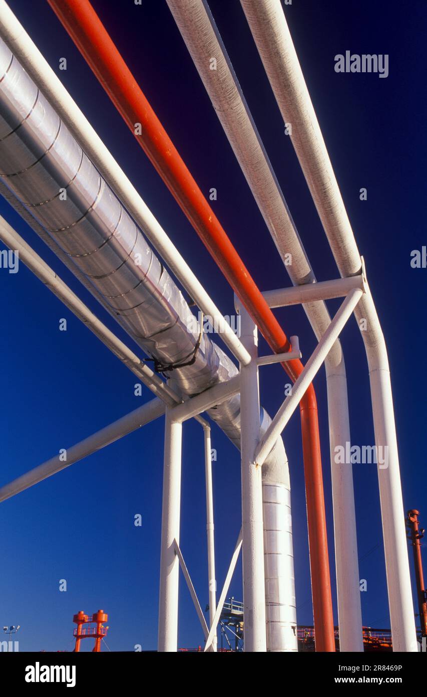 Pipes over head carry propane Stock Photo Alamy
