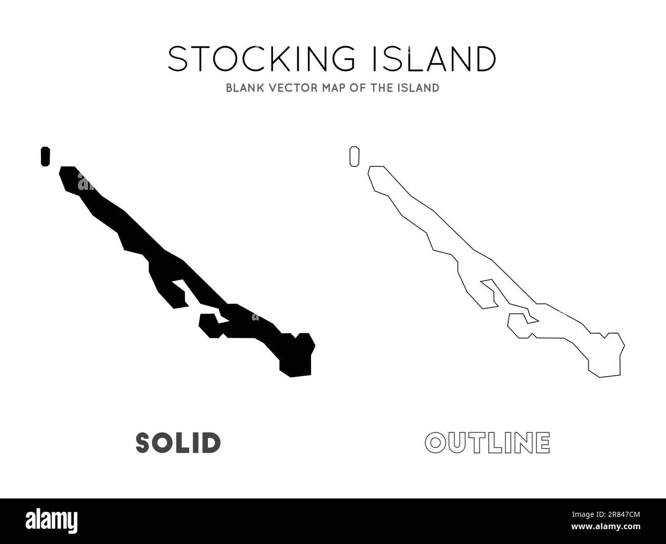 Stocking Island map. Borders of Stocking Island for your infographic. Vector illustration. Stock Vector