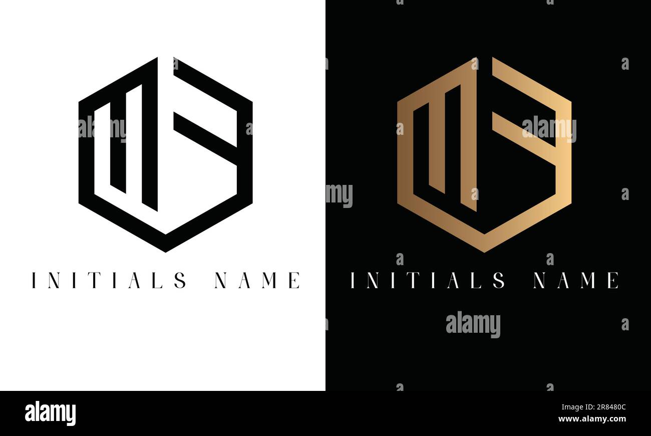 Luxury Initial MF or FM Monogram Text Letter Logo Design Stock Vector ...