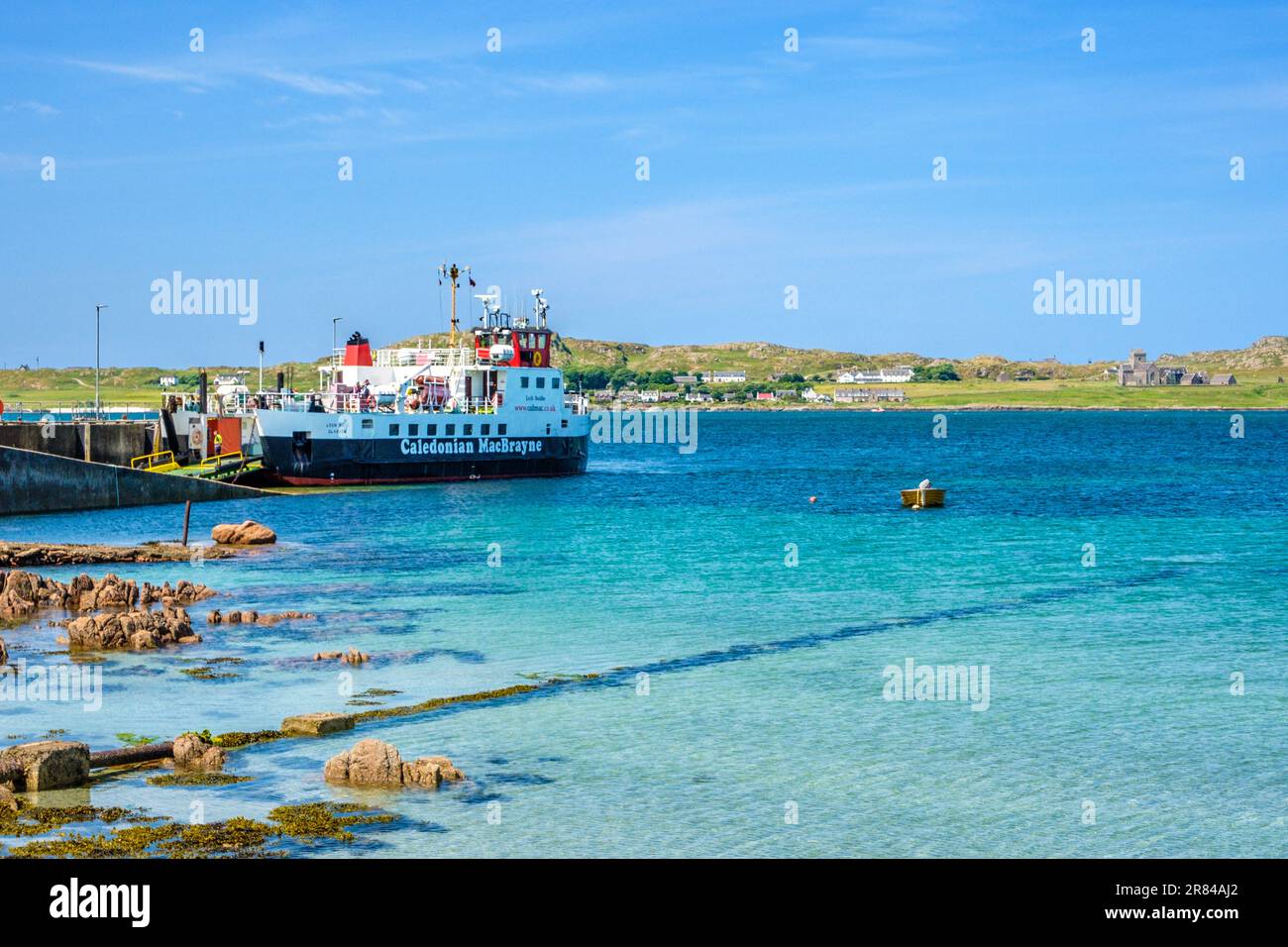 Fionnphort on the Isle of Mull is the ferry terminal for the Mull to Iona ferry. Isle of Mull, Scotland, UK Stock Photo