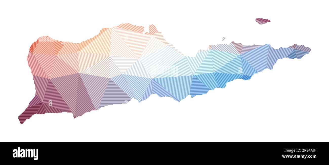 Map of Saint Croix. Low poly illustration of the island. Geometric