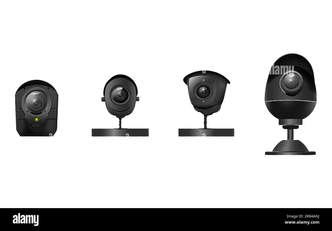 Security Camera Ui Background ui set vector illustration of security camera isolated on white ...