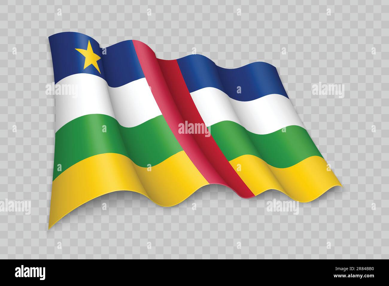 3D realistic pennant with flag of Nigeria on transparent