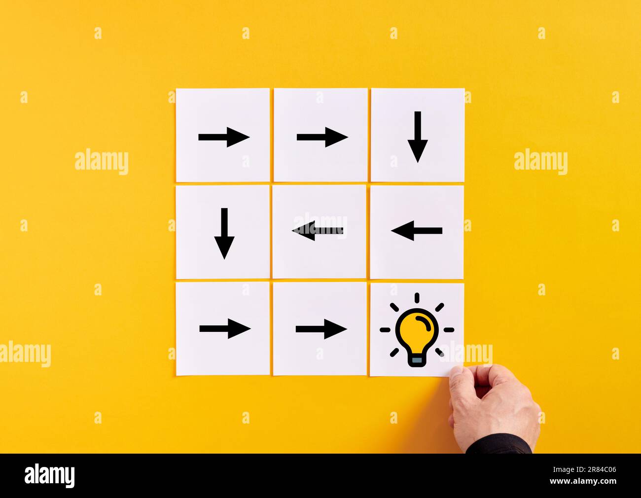 Creative idea achievement, business innovation. Leading to an idea or