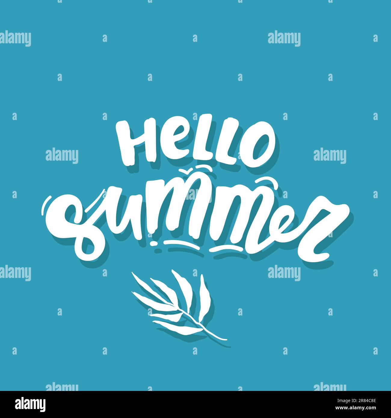 Vector illustration: Hand drawn lettering composition of Hello Summer ...