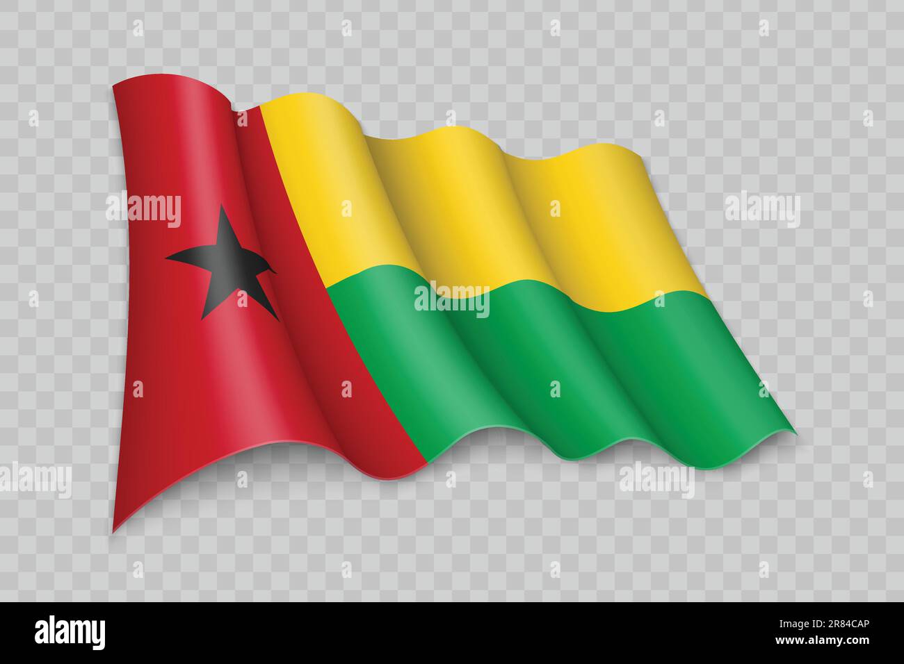 3D Realistic waving Flag of Guinea-Bissau on transparent background ...