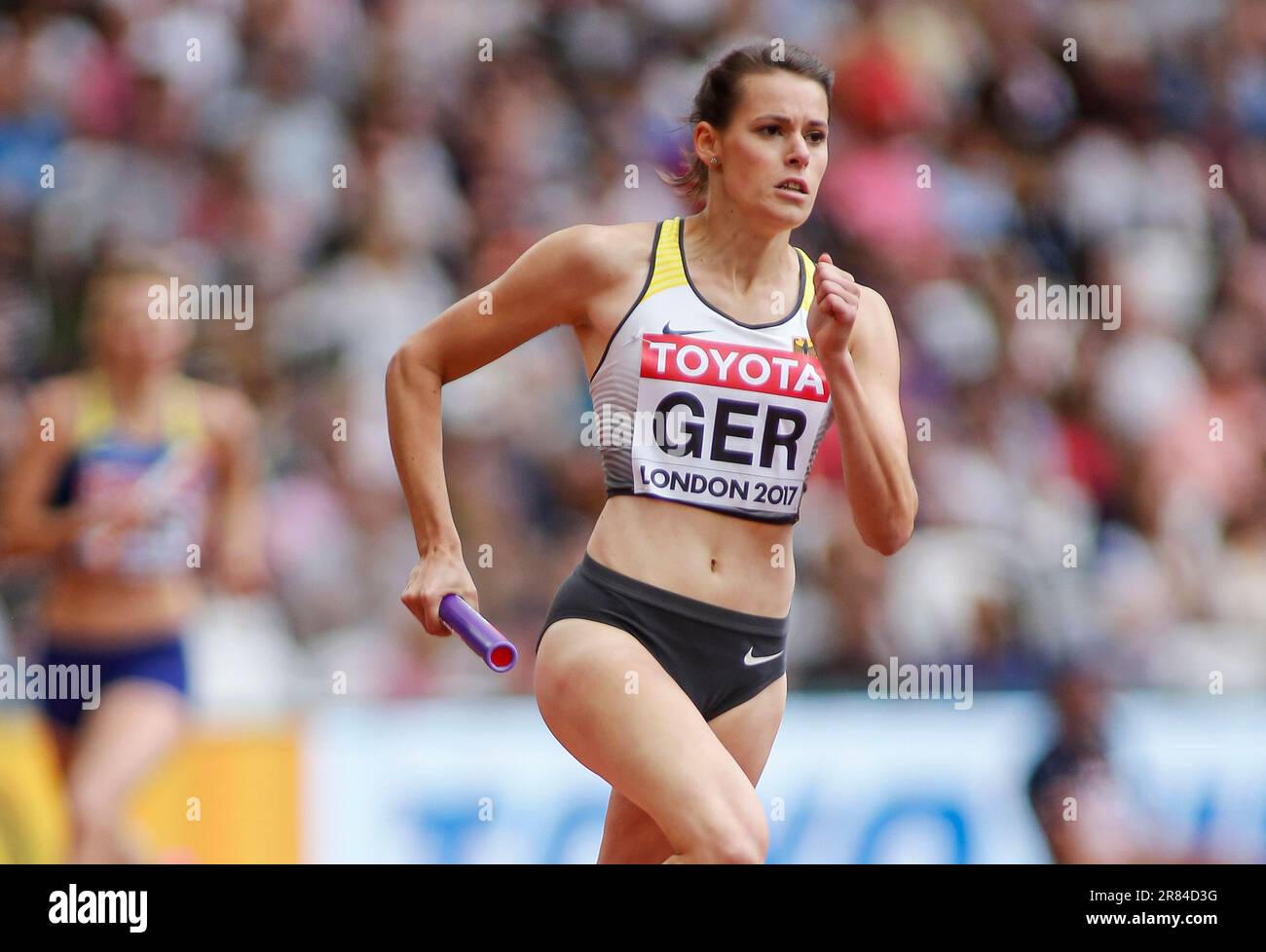 Svea KÖHRBRÜCK participating in the 4x400m relay at the World Athletics