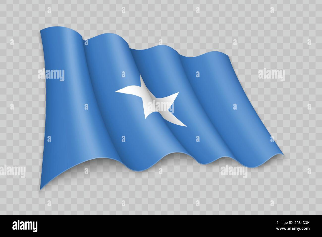 3D Realistic waving Flag of Somalia on transparent background Stock Vector