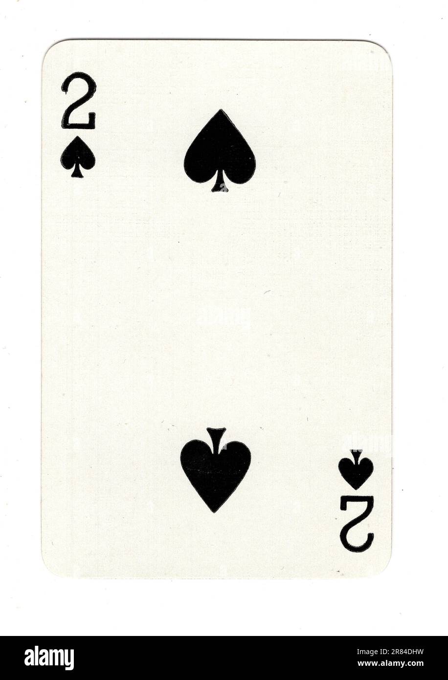 A Two Of Spades Vintage Playing Card On A White Background Stock Photo   A Two Of Spades Vintage Playing Card On A White Background 2R84DHW 