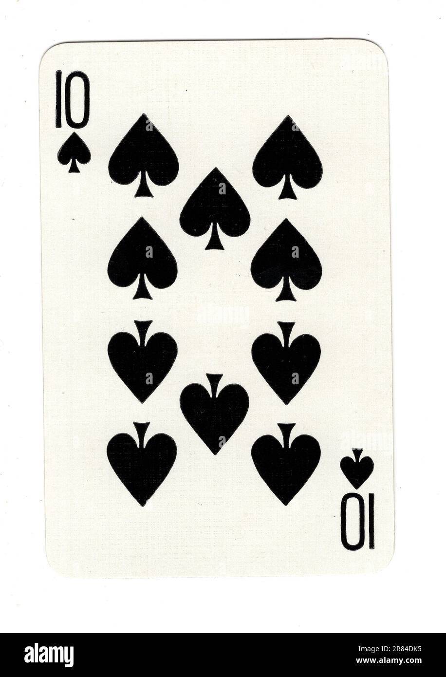 A ten of spades vintage playing card on a white background Stock Photo