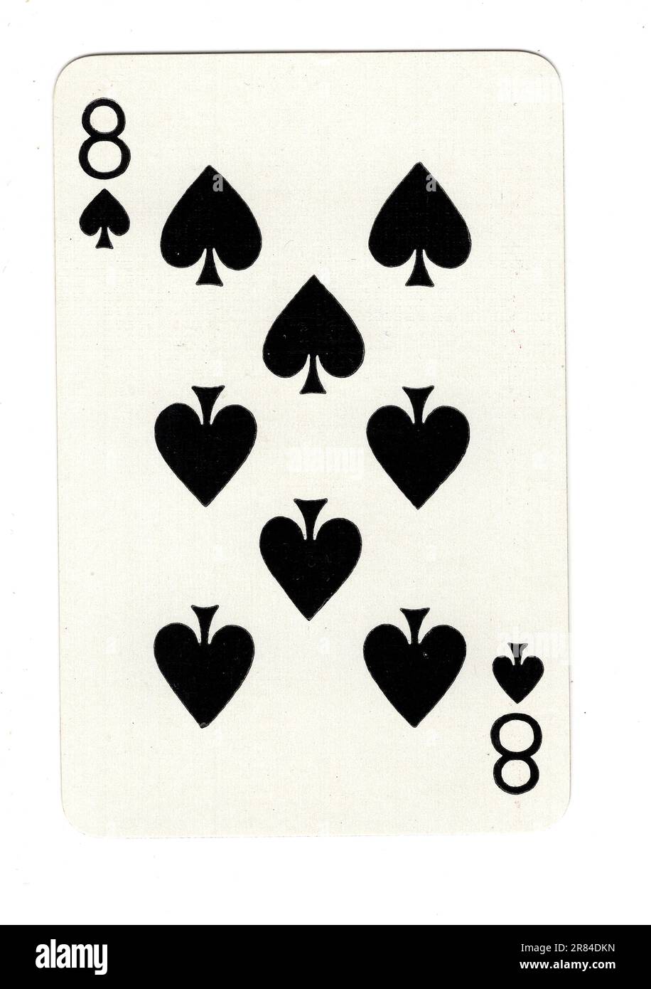 An eight of spades vintage playing card on a white background Stock ...