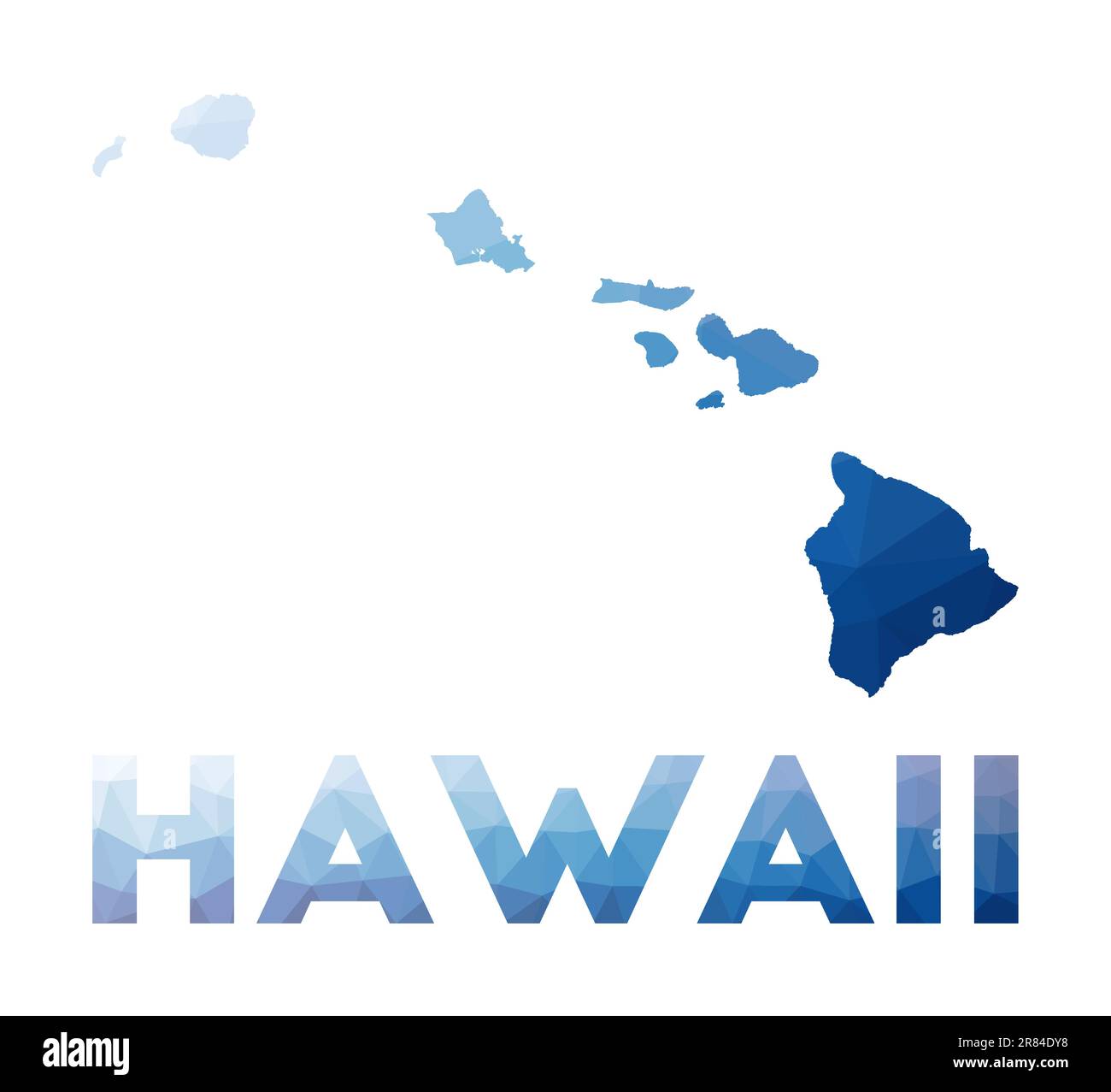 Low poly map of Hawaii. Geometric illustration of the island. Hawaii