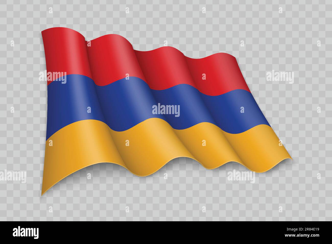 3D Realistic waving Flag of Armenia on transparent background Stock ...