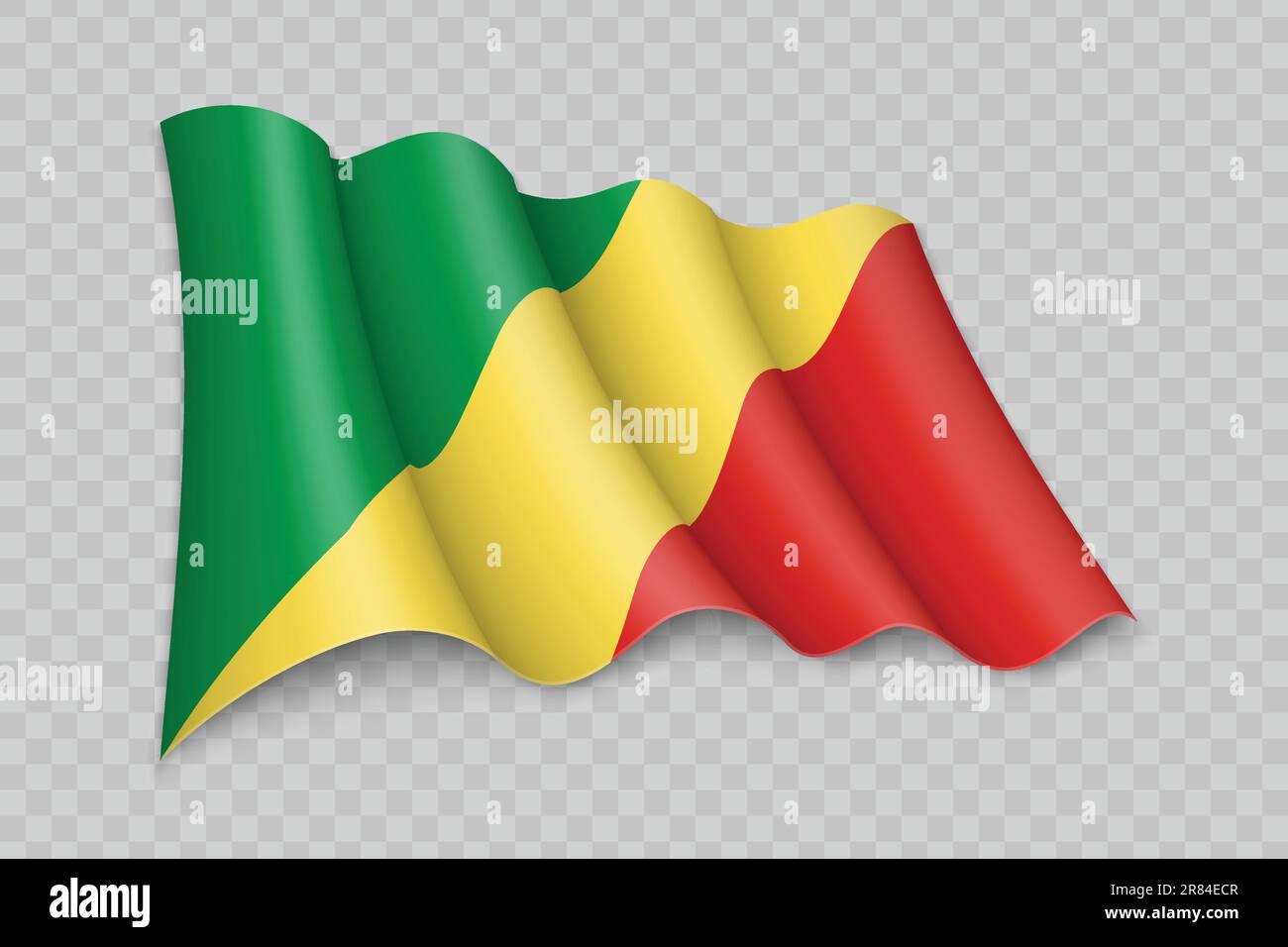 3D Realistic waving Flag of Congo on transparent background Stock ...