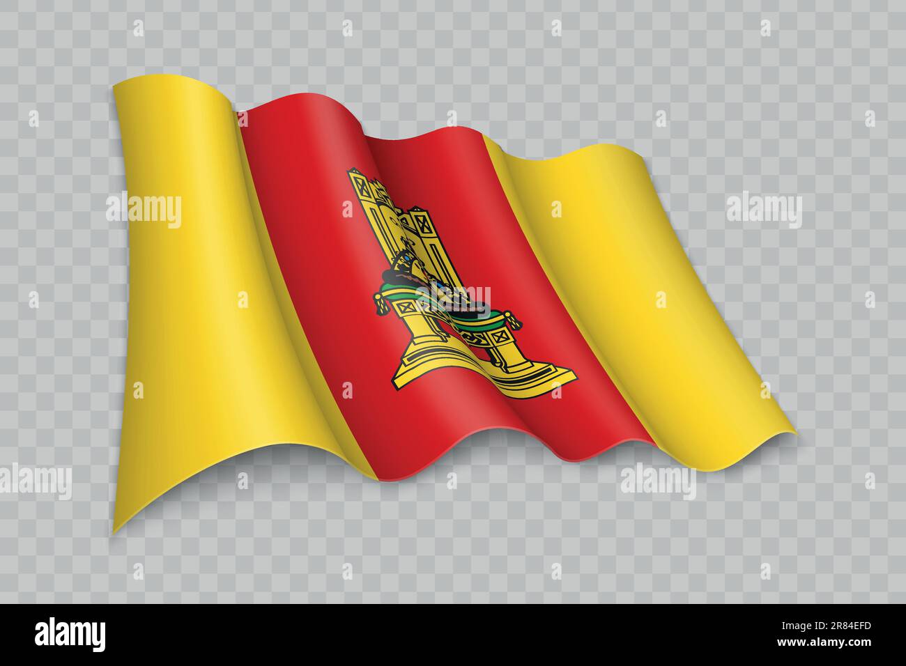 3D Realistic waving Flag of Tver Oblast is a region of Russia on ...