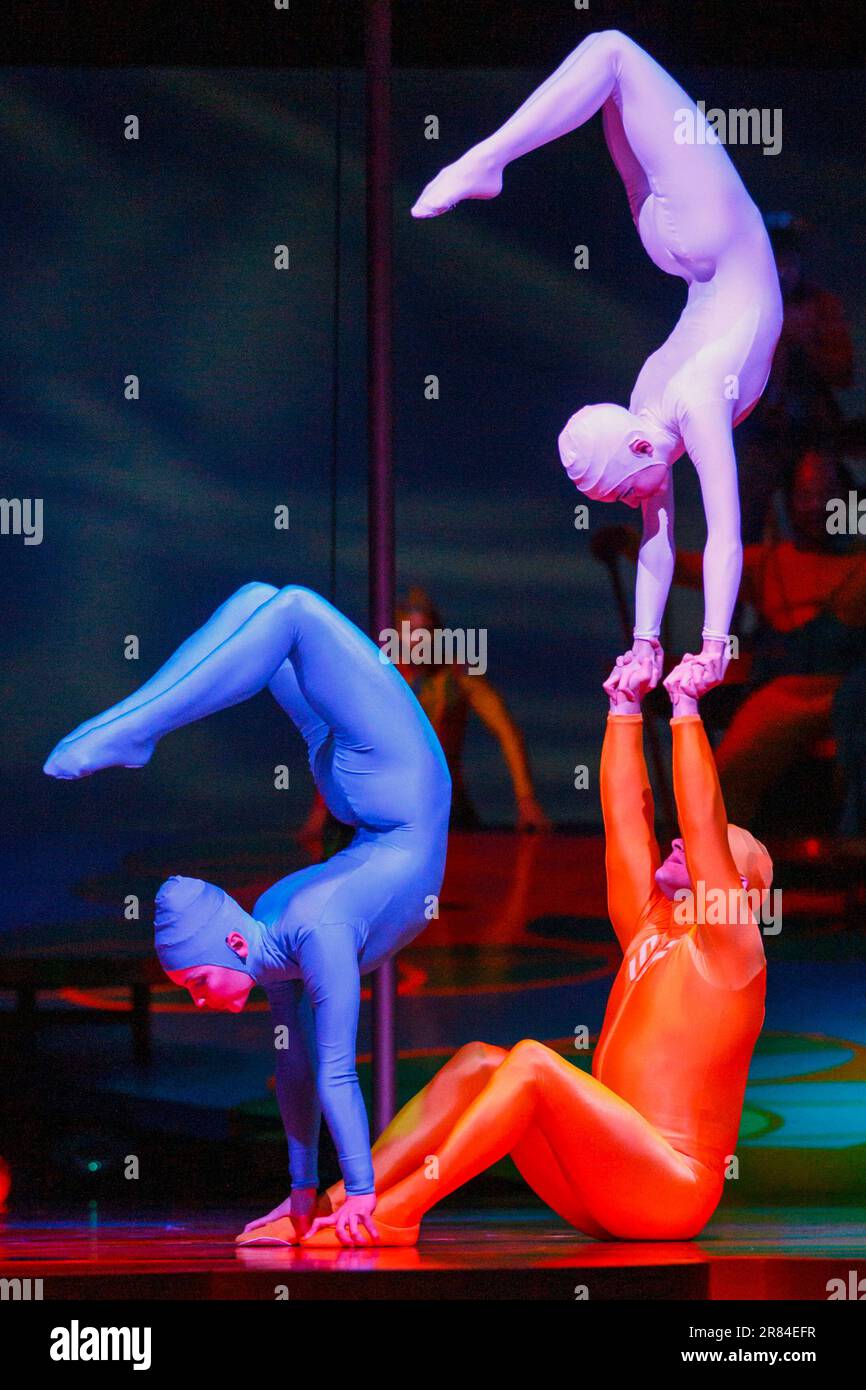 Adagio performing in Cirque Du Soleil's Saltimbanco, Vector Arena, Auckland, New Zealand, Stock Photo
