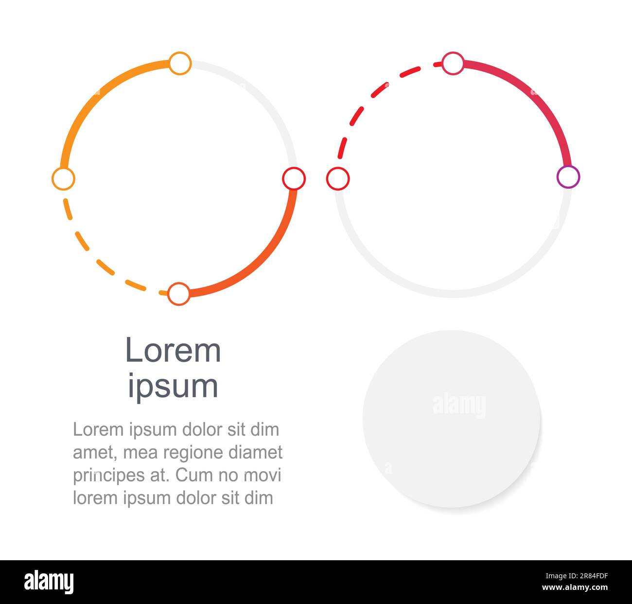Blank circles with red gradient borders infographic chart design