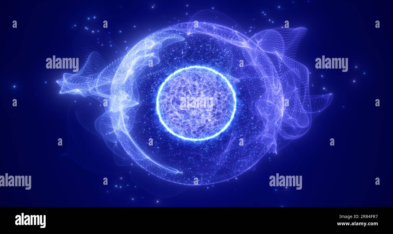 Abstract blue round sphere energy molecule from futuristic high-tech ...