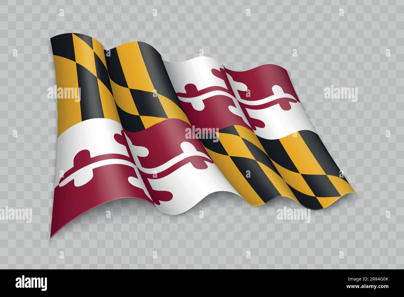 3D Realistic waving Flag of Maryland is a state of United States on ...