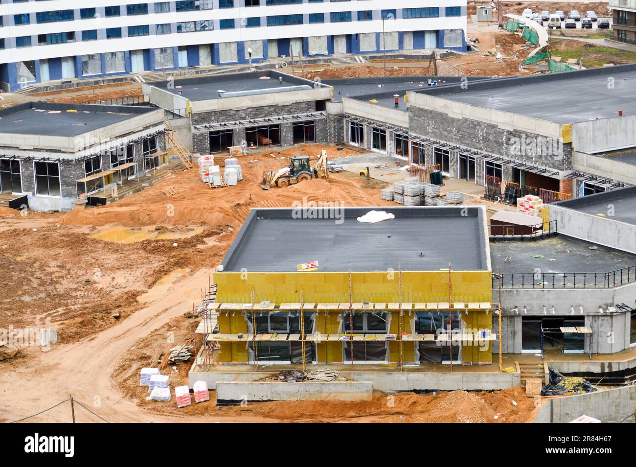 Construction of a onestory comfortable modern new monolithic frame