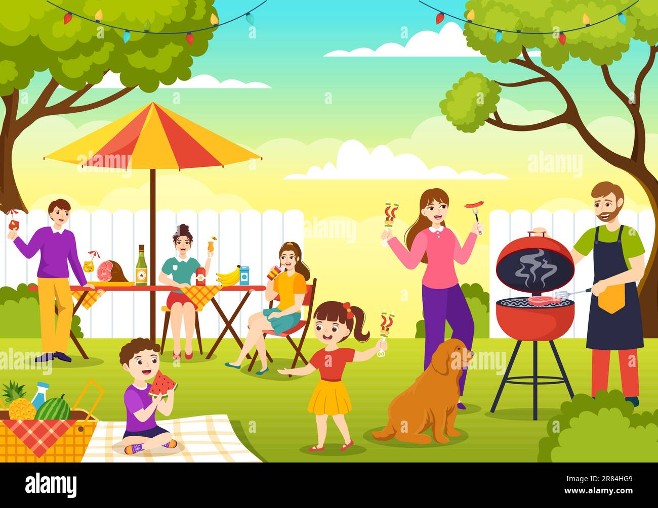 https://c8.alamy.com/comp/2R84HG9/barbecue-and-grill-set-vector-illustration-kids-grilling-or-bbq-party-food-at-park-in-festival-and-summer-cooking-cartoon-hand-drawn-templates-2R84HG9.jpg