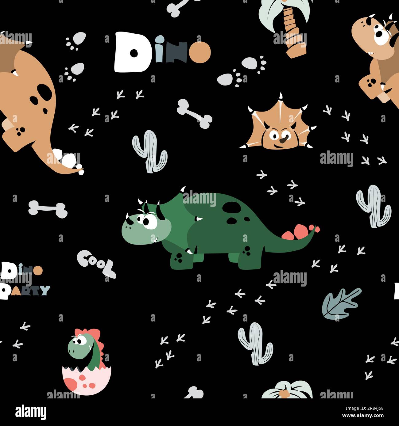 Seamless pattern with dinosaurs. Pattern for children's illustration ...