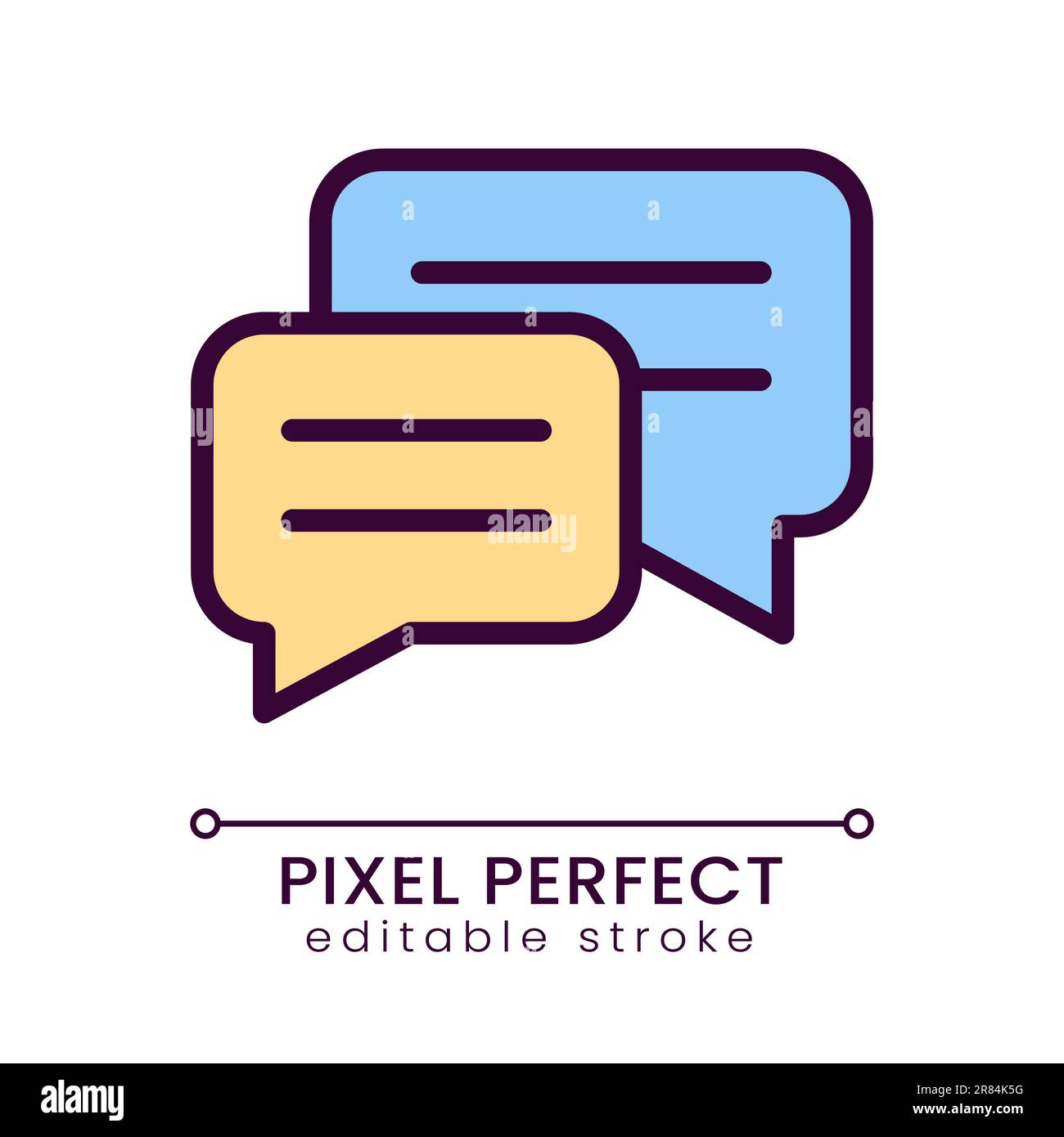 Dialogue pixel perfect RGB color icon Stock Vector