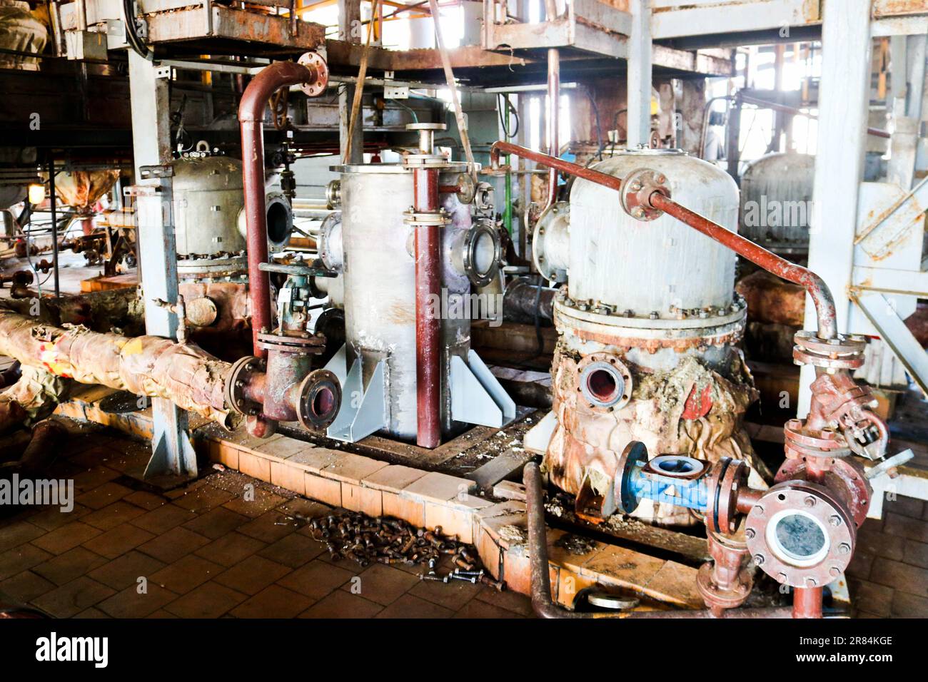 Repair of chemical process equipment of pipelines, pumps, tanks, heat