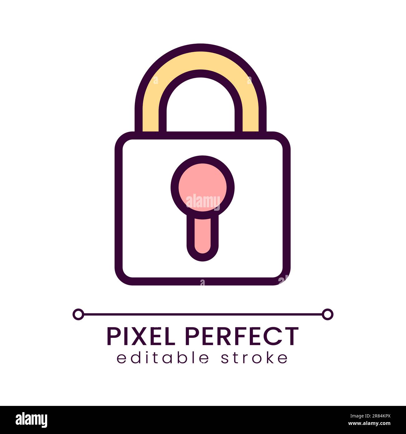 Lock pixel perfect RGB color icon Stock Vector