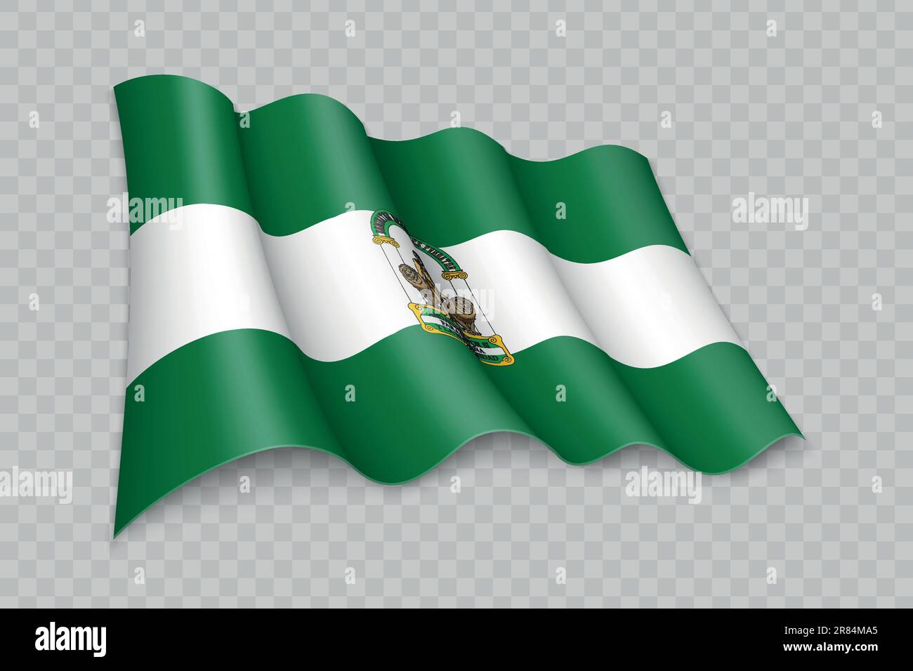 3D realistic pennant with flag of Nigeria on transparent
