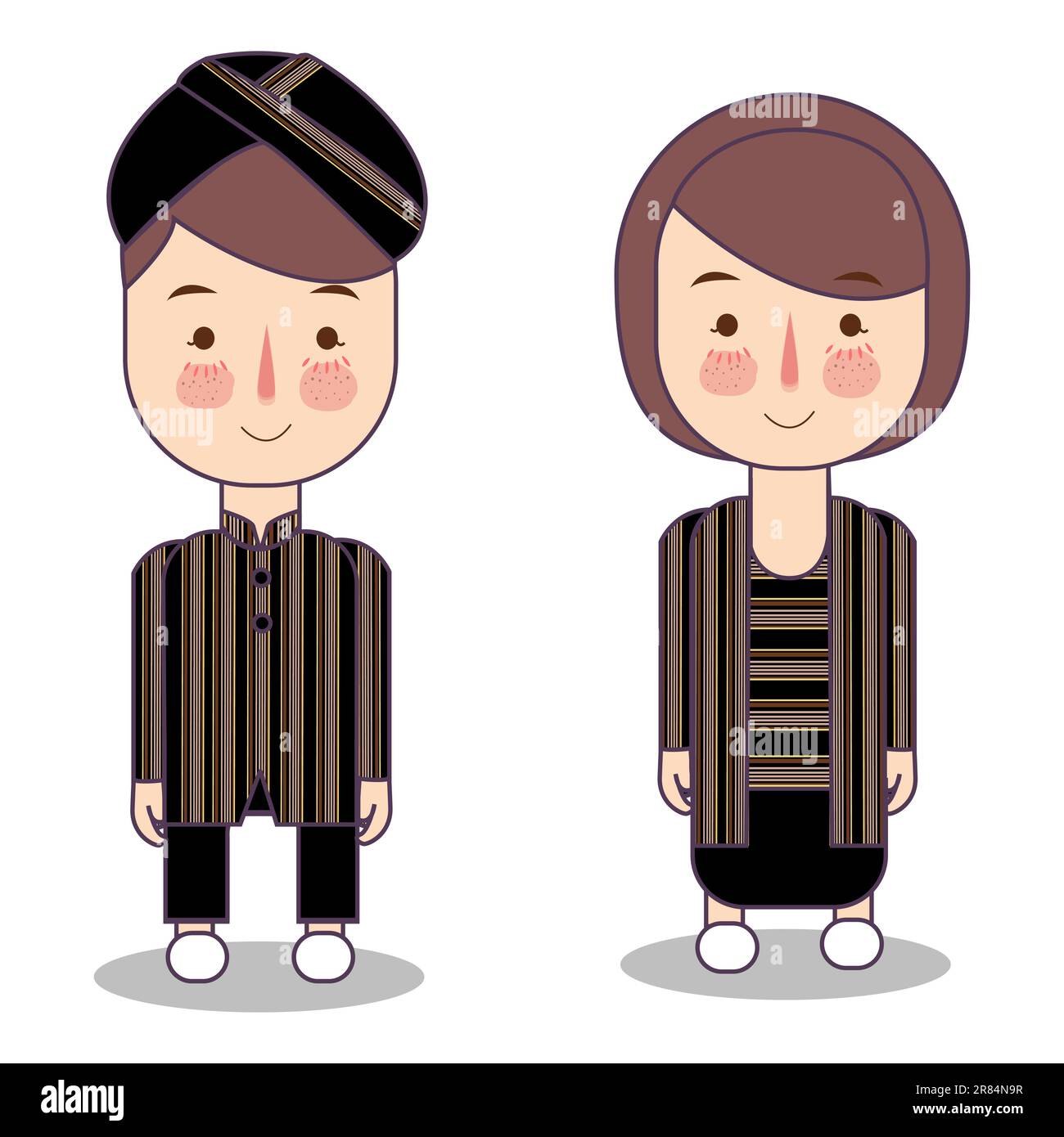 brown color traditional dress native yogyakarta tribe form indonesian