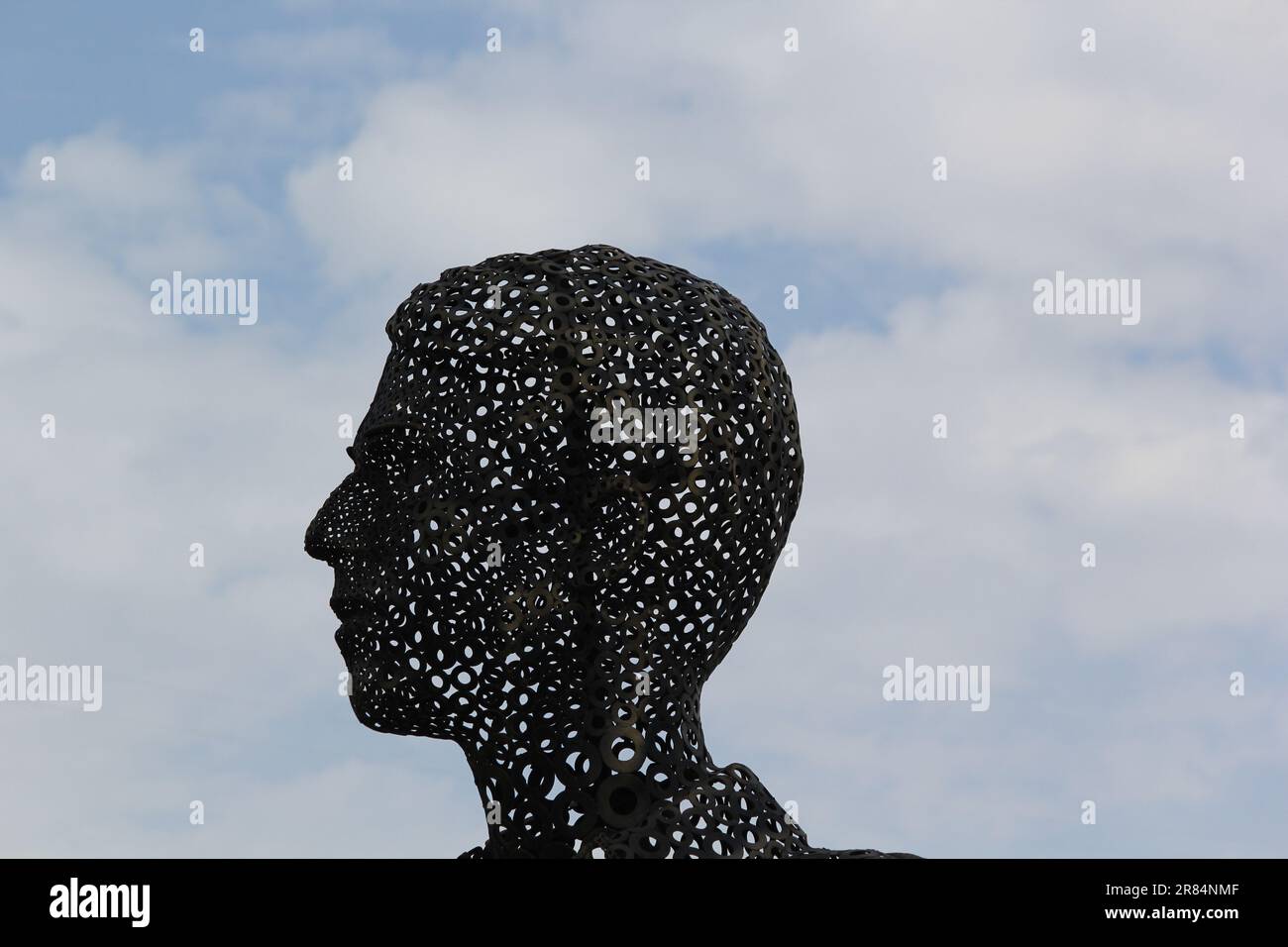 Men metalic art statue in hyderabad gachibowli hitech city Stock Photo Alamy