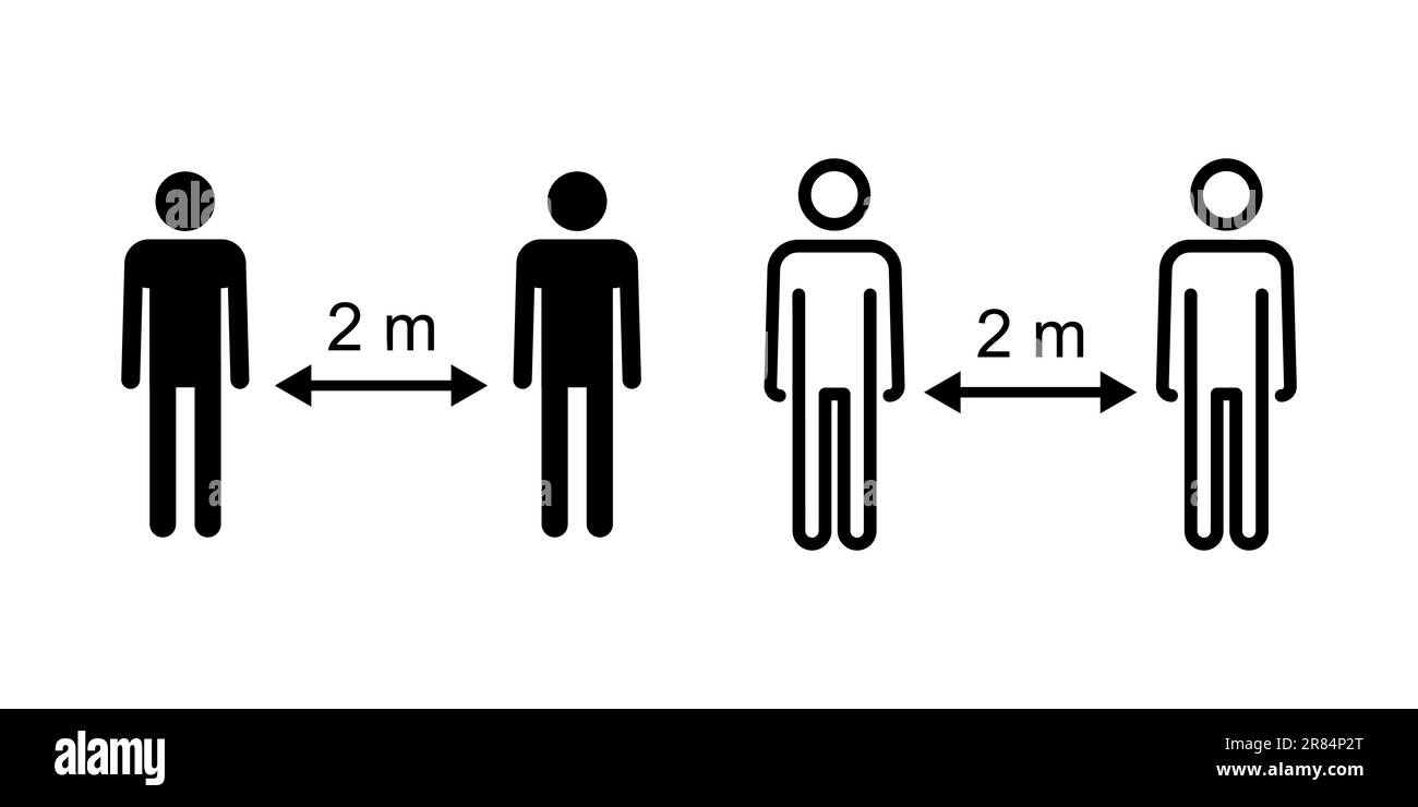 Social distance icon set. social distancing icon. self quarantine sign ...