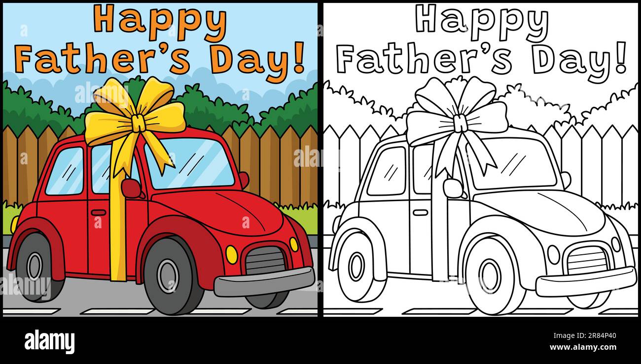 happy-fathers-day-car-coloring-page-illustration-stock-vector-image