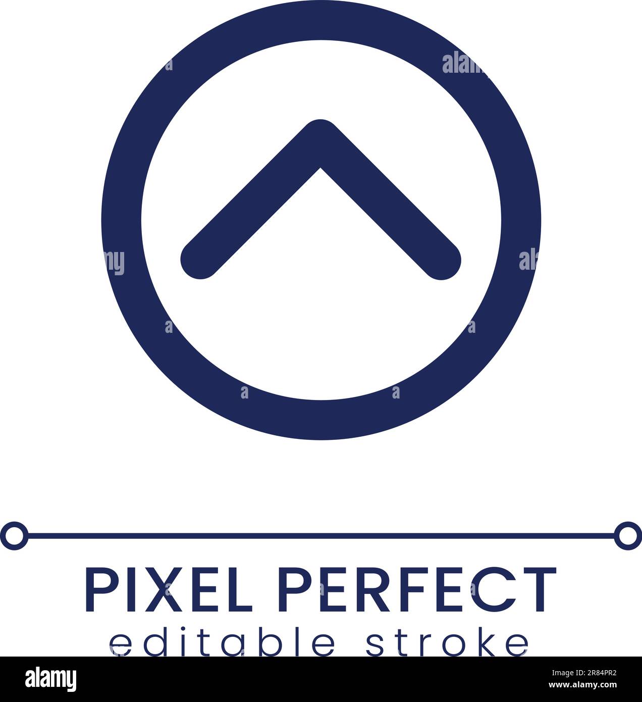 Upward direction arrow pixel perfect linear ui icon Stock Vector Image ...