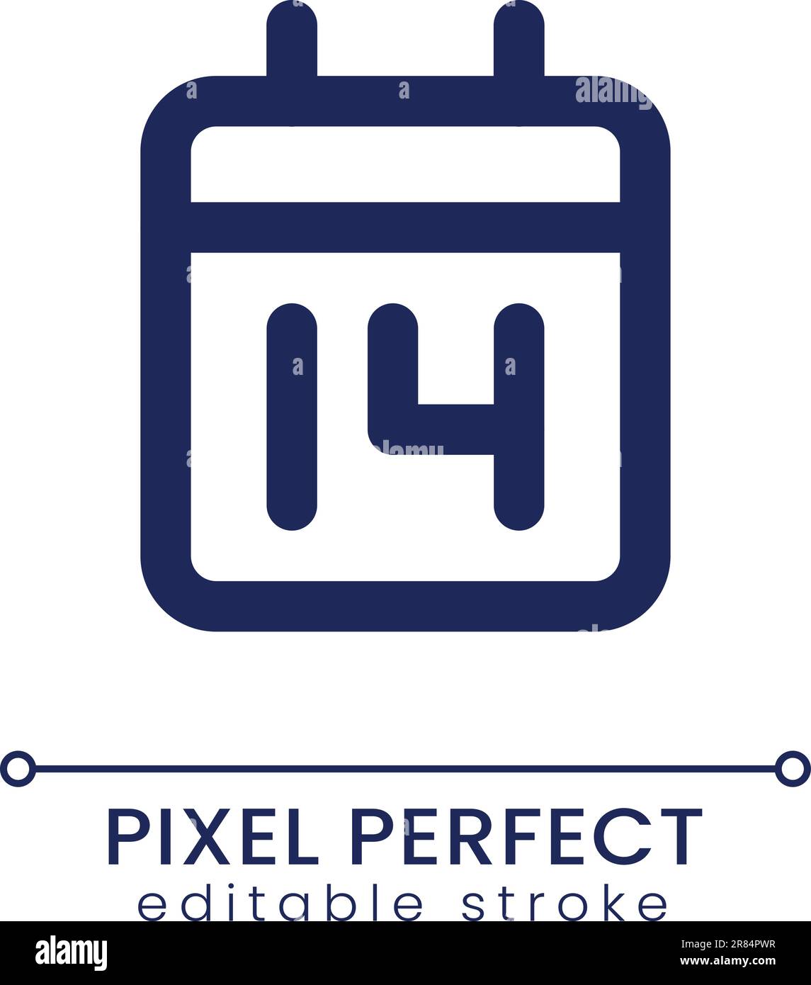 Calendar application pixel perfect linear ui icon Stock Vector Image ...