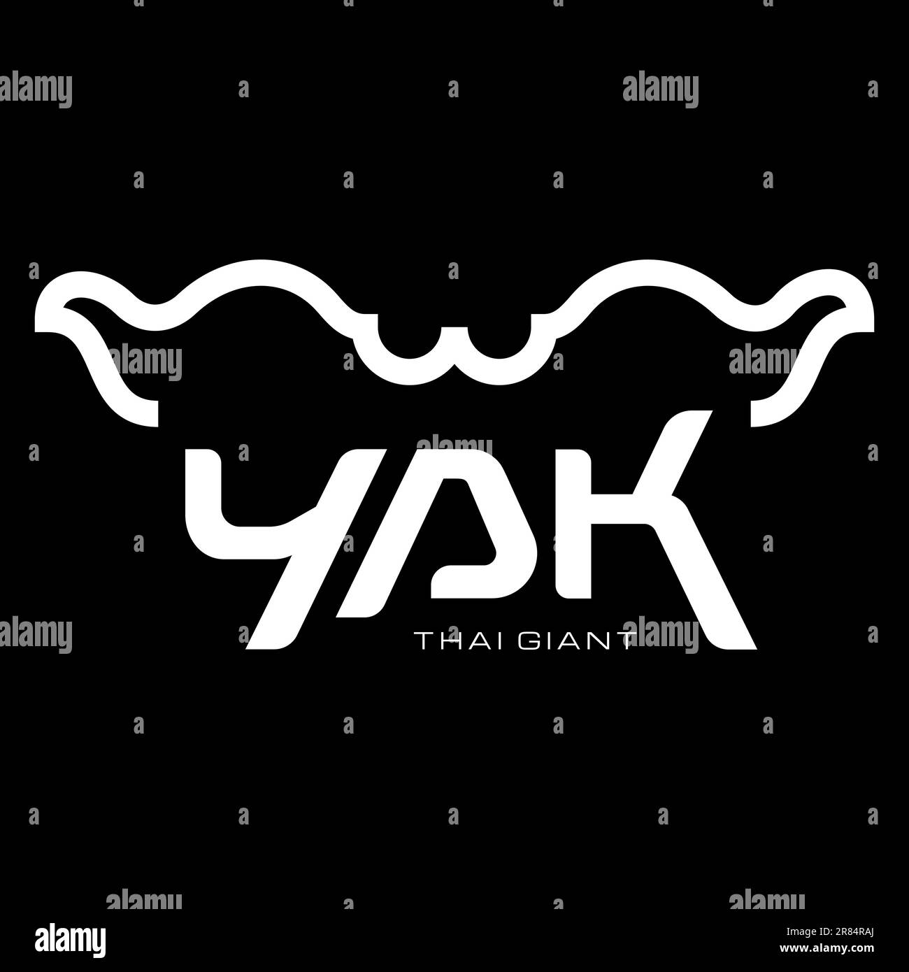 yak : thai tradition giant character name in khon art and culture performance logo and typography design vector Stock Vector