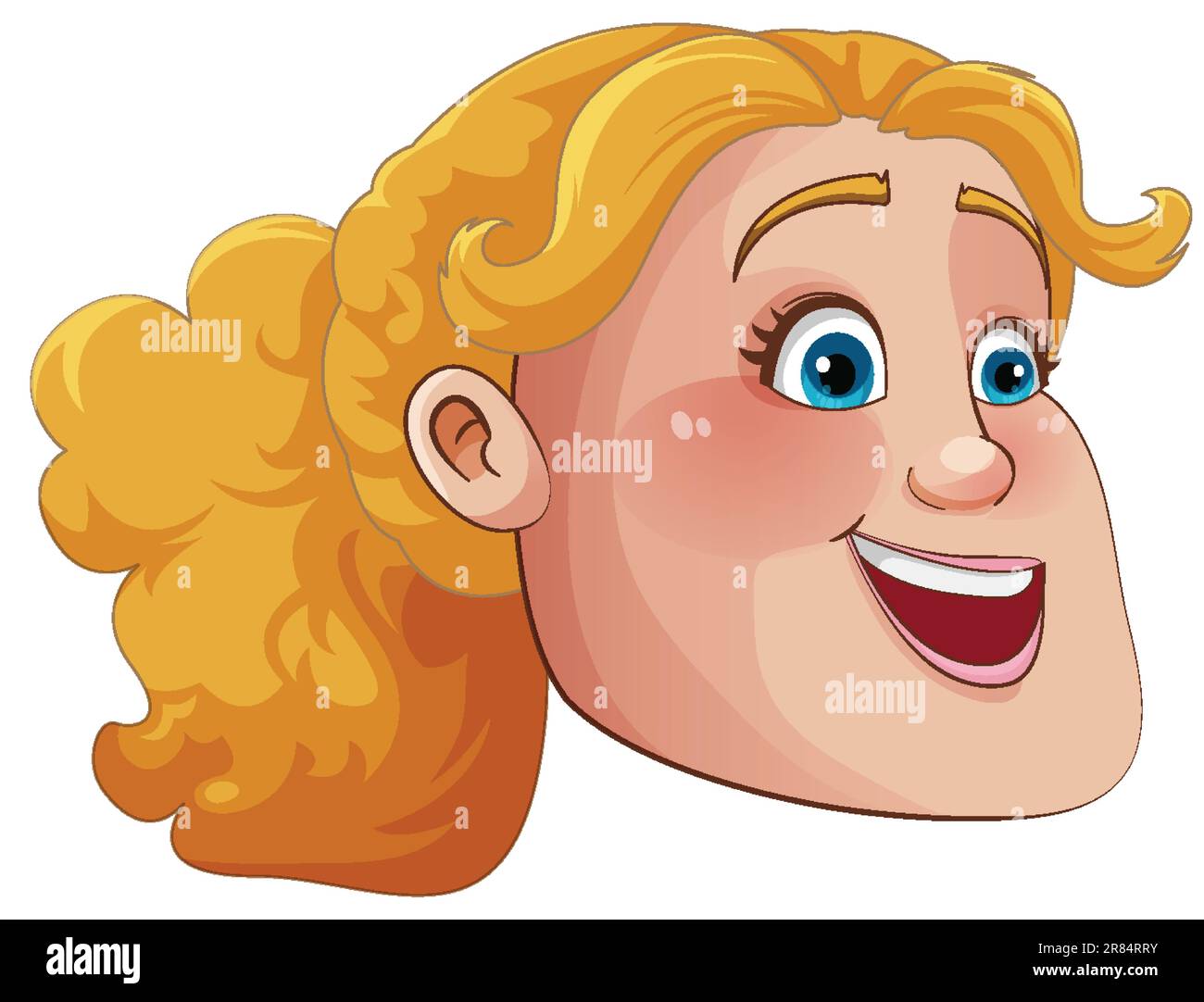 Chubby Woman Face Cartoon Character illustration Stock Vector Image