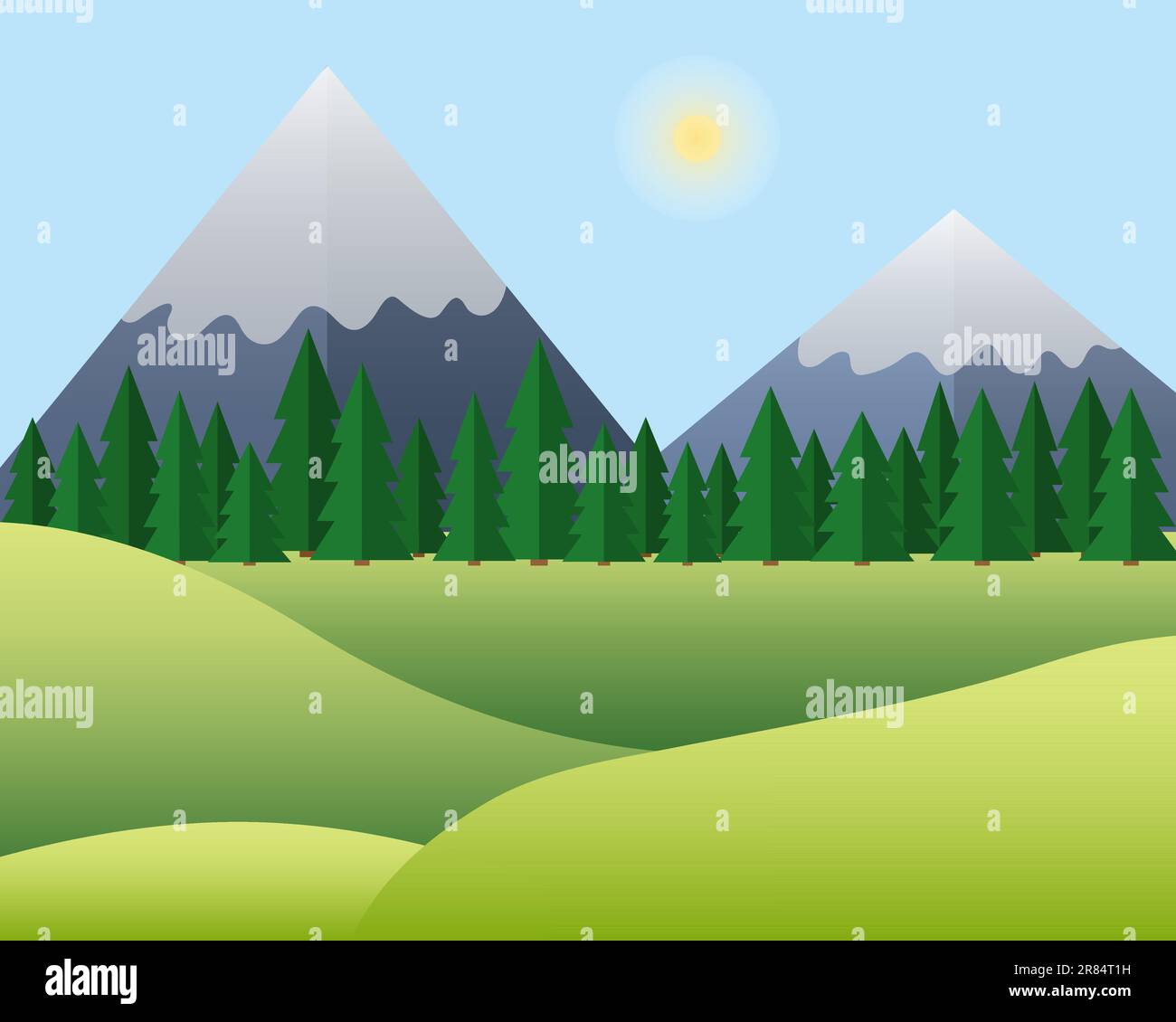 Mountains morning sun in Stock Vector Images - Alamy