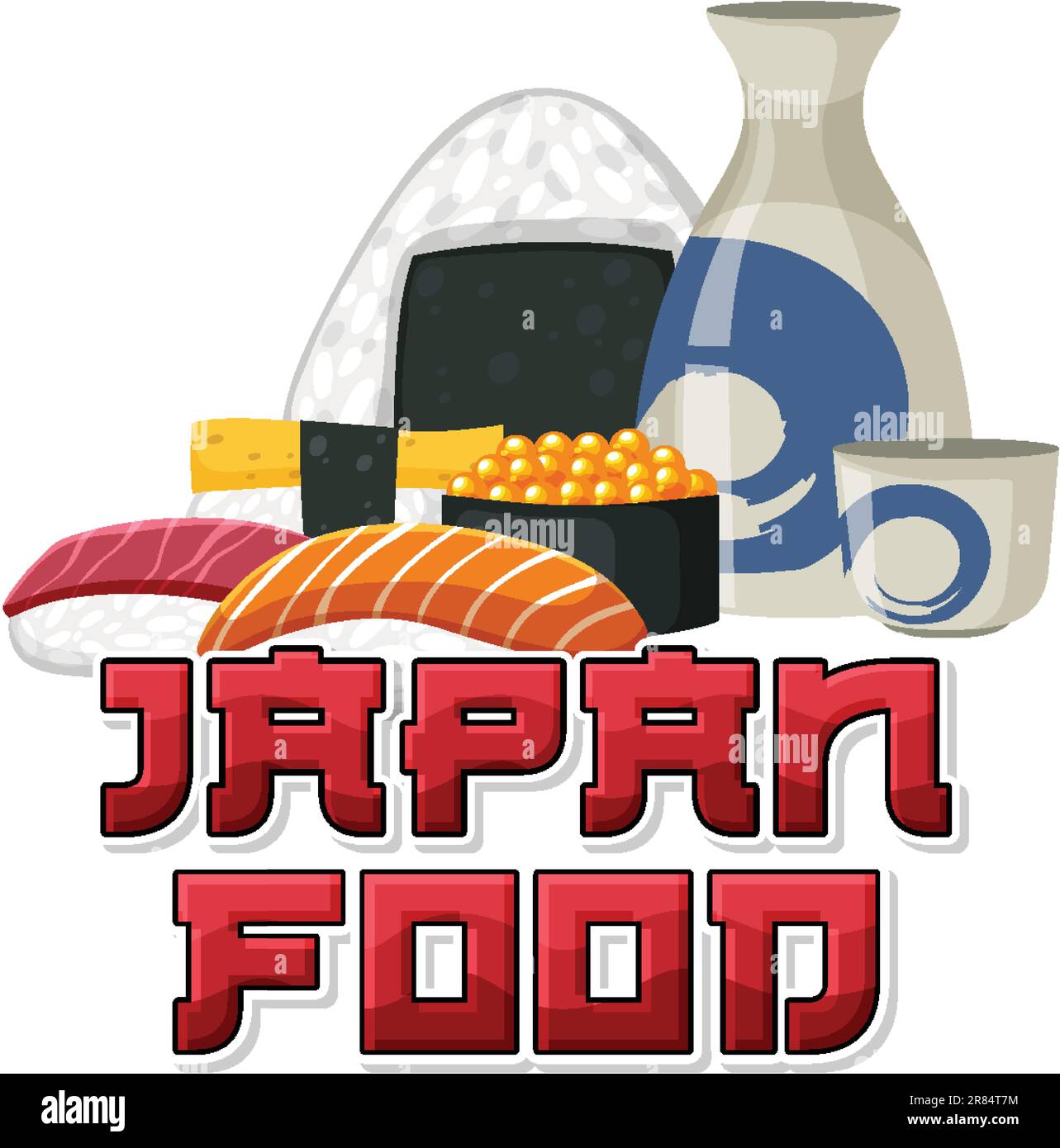 Group of Japanese traditional food icon illustration Stock Vector Image ...