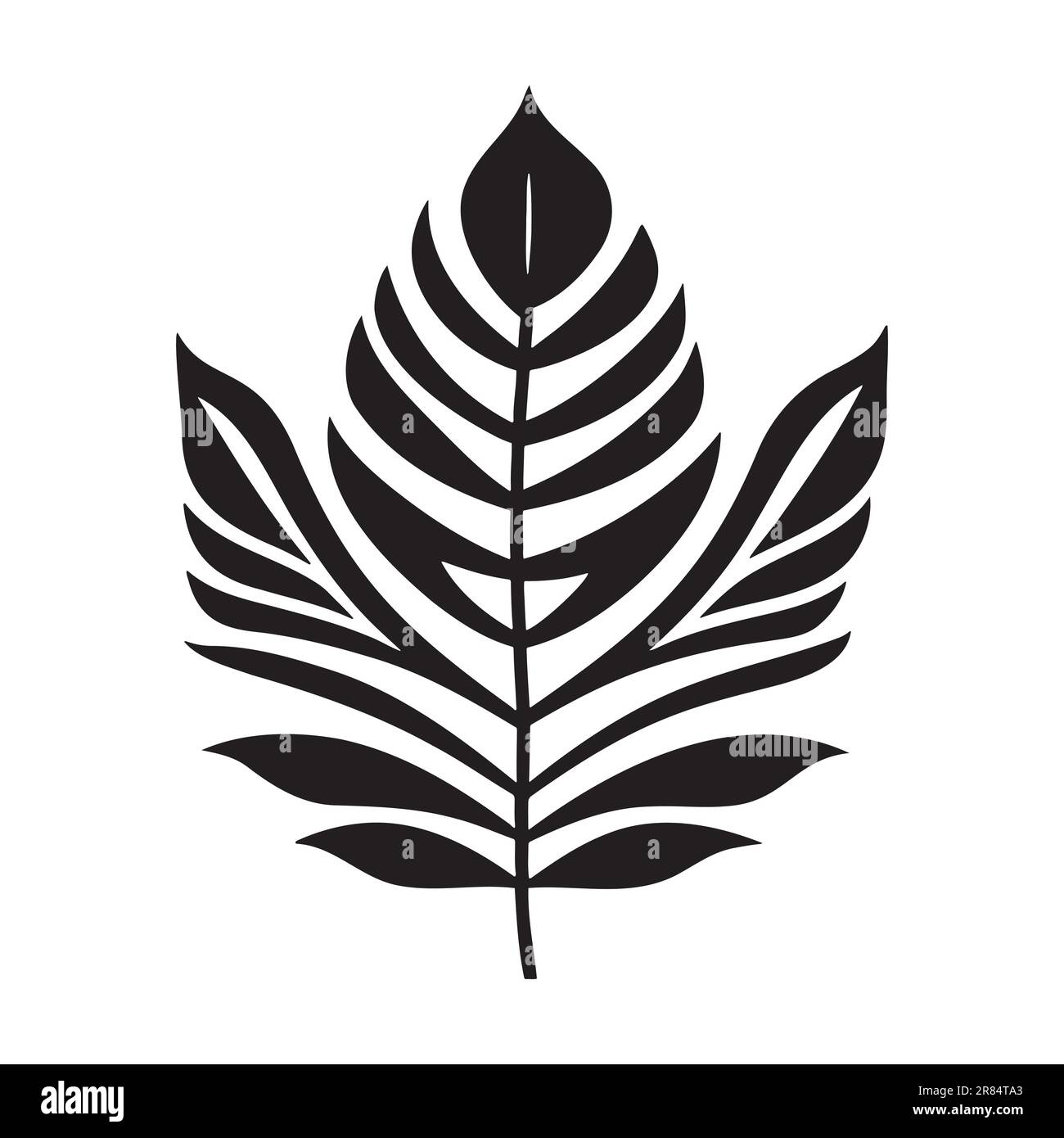 Abstract leaf silhouette logo isolated on white background, vector icon ...